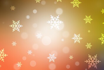 Light Red, Yellow vector pattern in Christmas style.