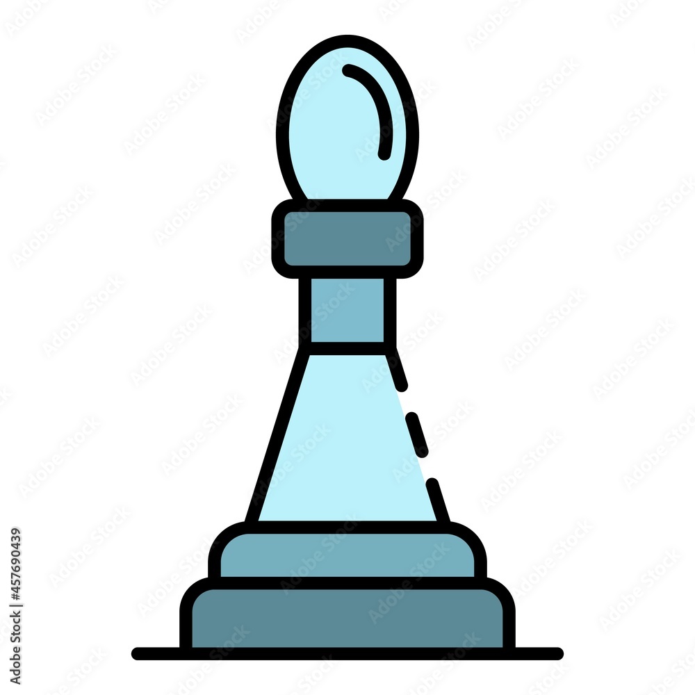 Poster tactic chess bishop icon. outline tactic chess bishop vector icon color flat isolated