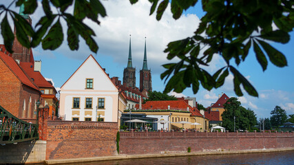View of one of the islands of Wroclaw, Poland