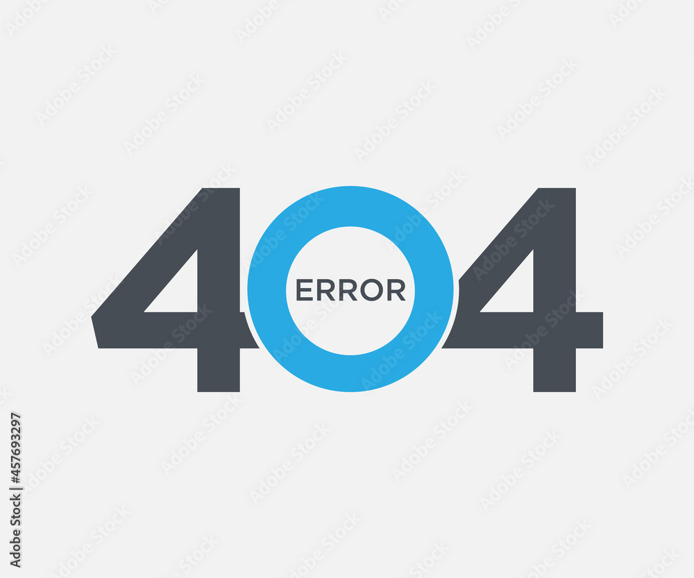 Poster 404 error page not found. vector symbol computer problem with web site.