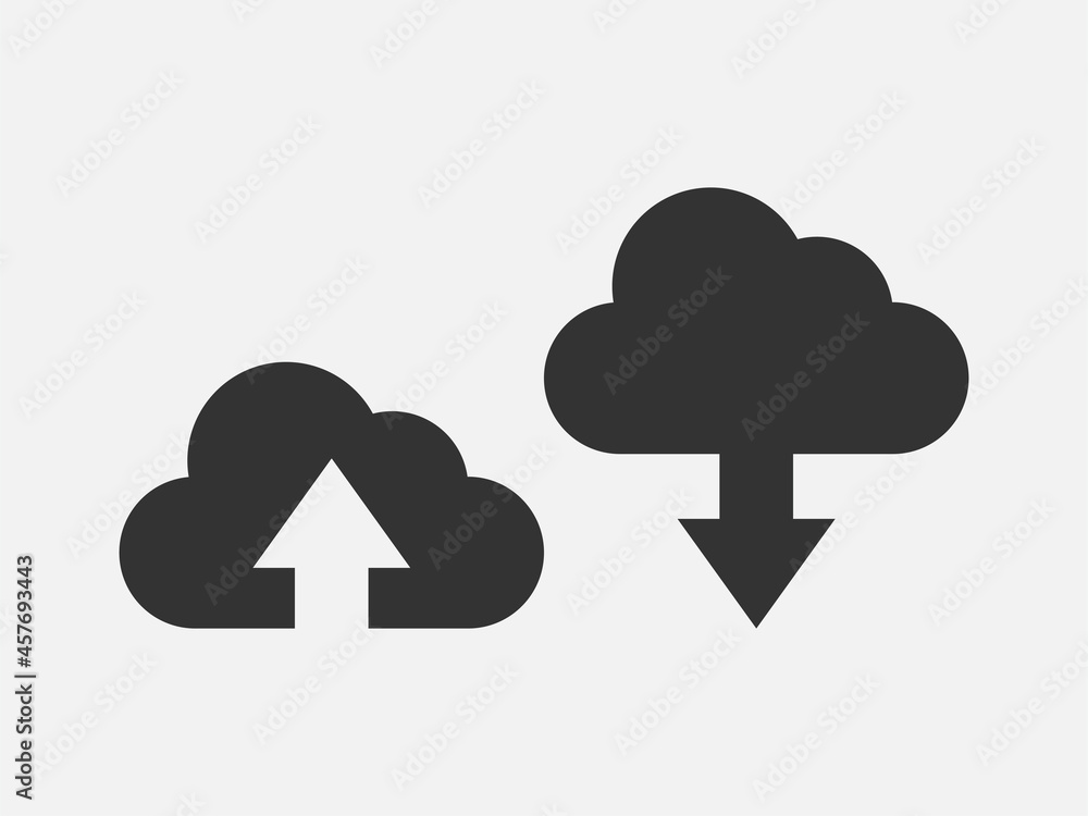 Poster technology icon vector cloud computing connection. big data global server. line design symbol.