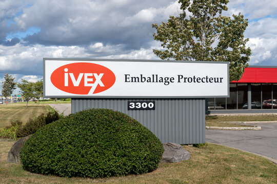Pointe-Claire, QC, Canada - September 3, 2021: Ivex Protective Packaging sign at their office in Pointe-Claire, QC, Canada. Ivex Protective Packaging is a Canadian Protective Packaging Company. 