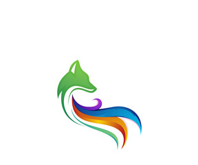 fox colorful logo design template
