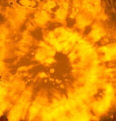 Abstract Dye. Hippie Art Patterns. Yellow Batik