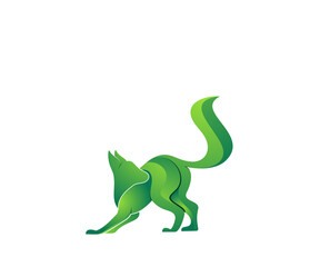 wolf animal logo design template