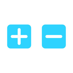 plus and minus circle flat vector icon