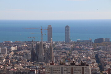 city ​​barcelona spain panoramic view 12 august 2019