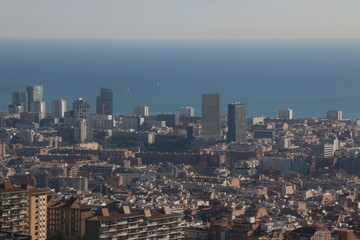 city ​​barcelona spain panoramic view 12 august 2019