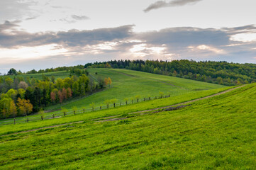 A view of the non-existent village of Tyskowa and Bieszczady, the Bieszczady Mountains