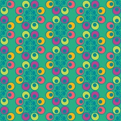 Vector Repeat Pattern With Geometric Shapes In Multicolor