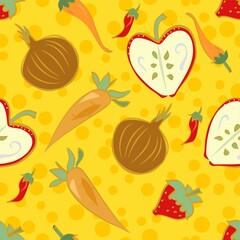 Vegetable Vector Seamless Repeat Pattern