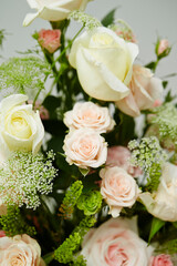 Close-up of roses and various flowers