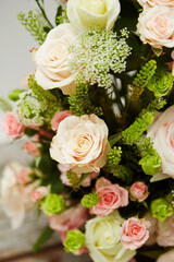 Close-up of roses and various flowers
