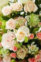 Close-up of roses and various flowers