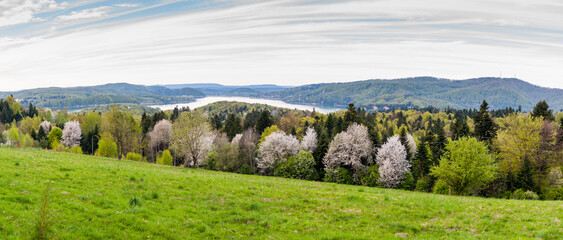 View from the vantage point in Werlas on Lake Solina, the Bieszczady Mountains