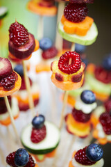 Pinchos, fruit and vegetable skewers for the party