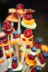 Pinchos, fruit and vegetable skewers for the party