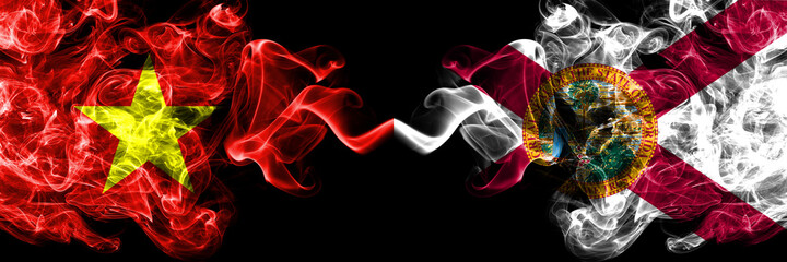 Vietnam, Vietnamese vs Florida smoke flags side by side.