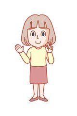 提案する3頭身若い女性イラスト
