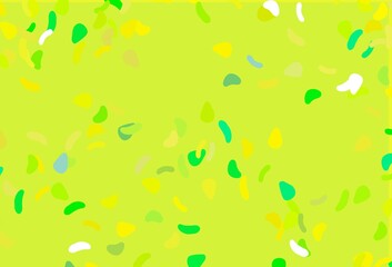 Light Green, Yellow vector texture with random forms.