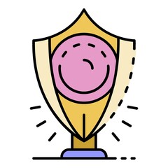 Regal shield icon. Outline regal shield vector icon color flat isolated