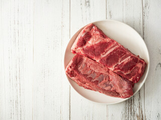 fresh raw meat on a plate 