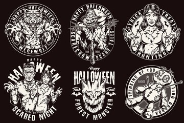 Happy Halloween vintage labels