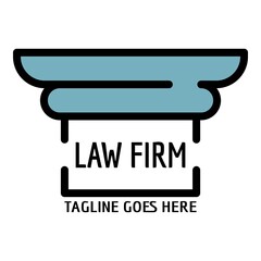 Column law firm logo. Outline column law firm vector logo color flat isolated