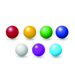 3D realistic balls isolated on white background. Vector colorful balls. Vector design elements. Realistic balls illustrations set. 