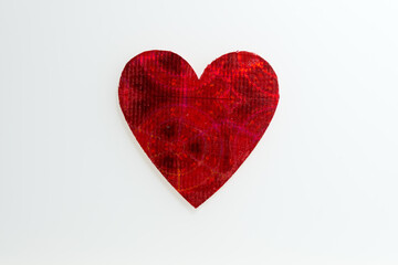 red heart on white