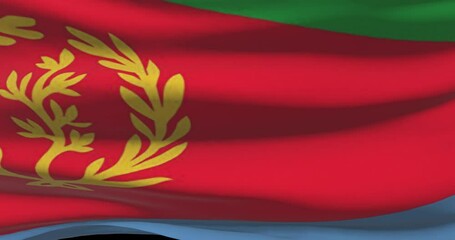 Eritrean national flag footage. Eritrea waving country flag on wind
