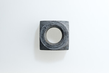 metal nut isolated on white