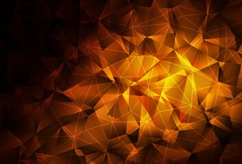 Dark Orange vector layout with lines, triangles.