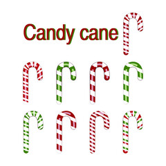 Christmas Candy cane vector illustration set for  traditional decorations