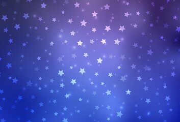 Light Purple vector background with beautiful snowflakes, stars.