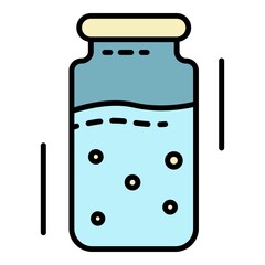 Injection ampoule icon. Outline injection ampoule vector icon color flat isolated