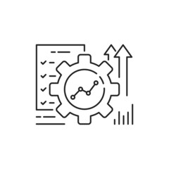 automation or implement icon with thin line gear