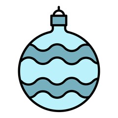 Wave ball tree toy icon. Outline wave ball tree toy vector icon color flat isolated