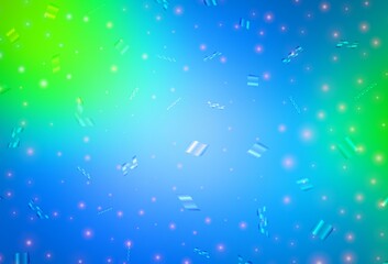 Light Blue, Green vector texture in birthday style.