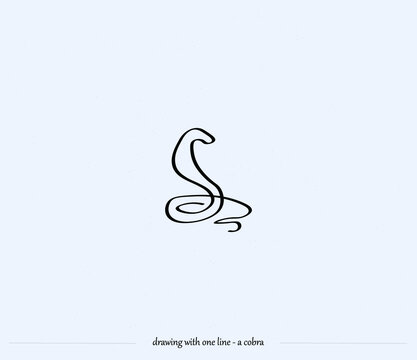 An animal drawn with a single line. cobra