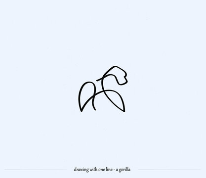 An animal drawn with a single line. 