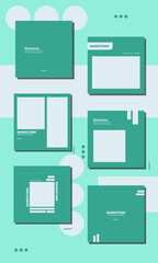Green social media template vector design