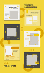 Social media template vector design