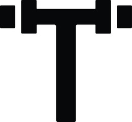 Letter T dumbbells' logo design, monogram logo, minimalist, dumbell, vector template, monogram, symbol, minimalist, weight lift, Gym, fitness