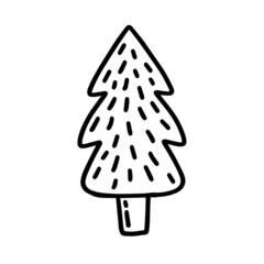 Christmas tree.Vector illustration in doodle style