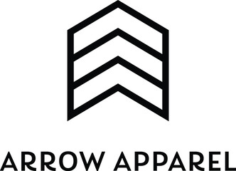 Arrow up, Apparel, shape fashion, flower, minimalist logo design, vector template, minimalist, minimal, professional, crest