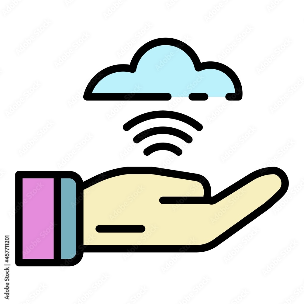 Aufkleber cloud nfc icon. outline cloud nfc vector icon color flat isolated