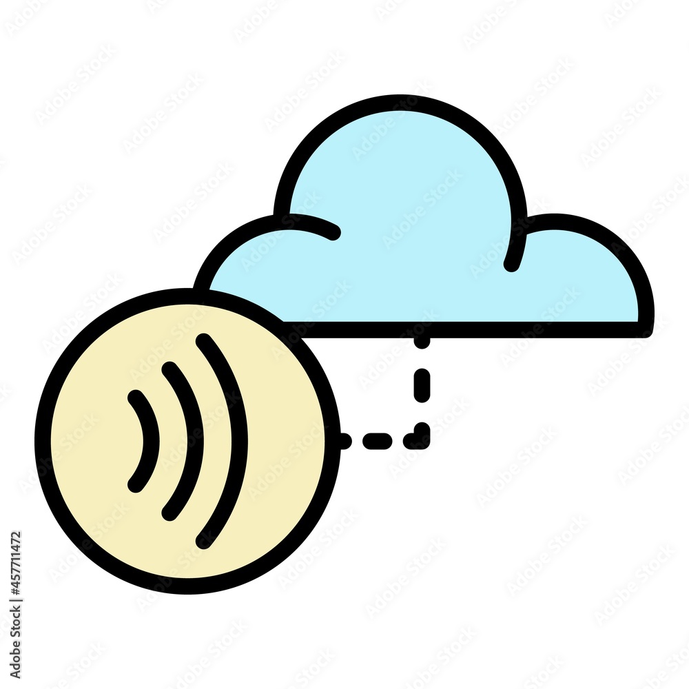 Poster nfc cloud data icon. outline nfc cloud data vector icon color flat isolated