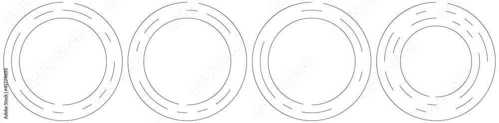 Aufkleber circular, concentric segmented circles, rings. abstract geometric circle. spiral, swirl, twirl. rand