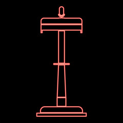 Neon rostrum with one microphone red color vector illustration flat style image